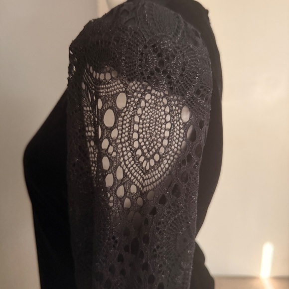 The Vampire's Wife X H&M Black Velvet Lace Neo Gothic Mini Dress Sz L Halloween - Picture 7 of 15